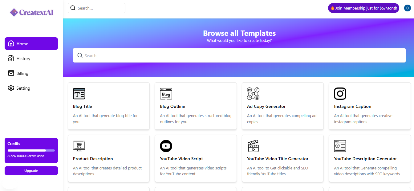 CreatextAI Platform Preview